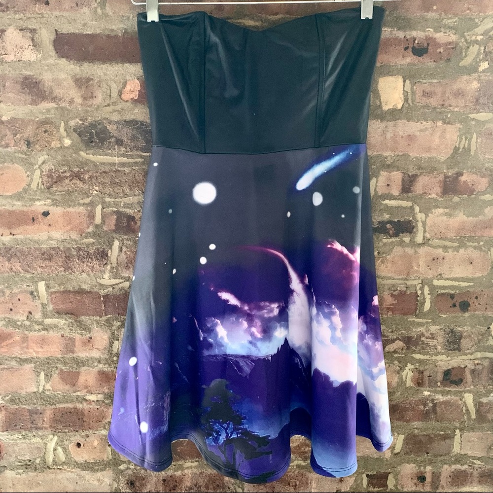 Galaxy Strapless Dress